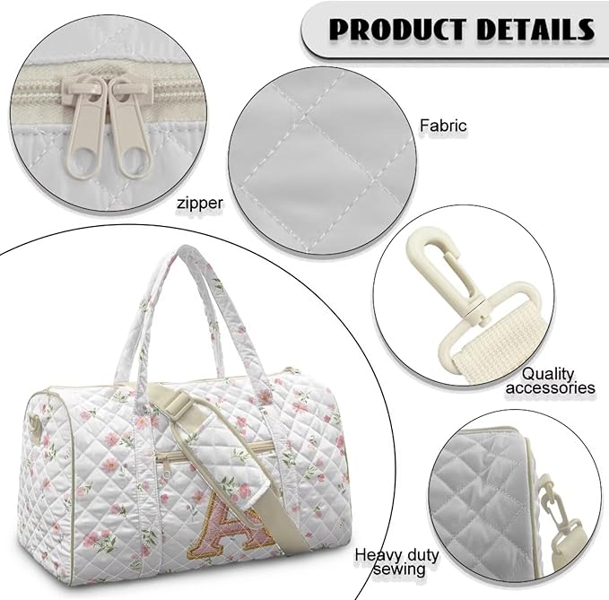 COEQINE Duffle Bag Women Large Travel Personal Item Travel Bag Quilted Tote Bag For Woman Medium Overnight Luggage Bag with Trolley Sleeve