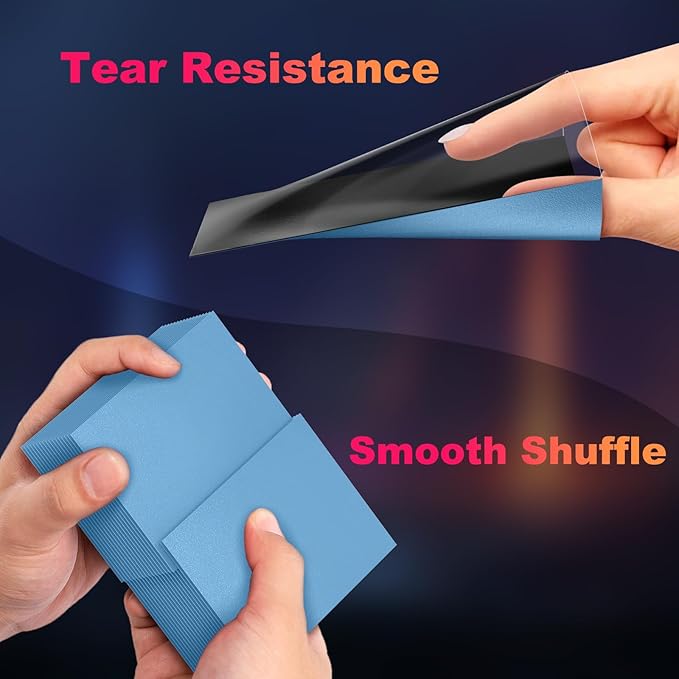 200 Pack Card Sleeves, Matte Dual Trading Card Sleeves with Opaque Back & Smooth Shuffle, Tear Resistant Card Protectors for MTG, TCG (Lagoon Blue)