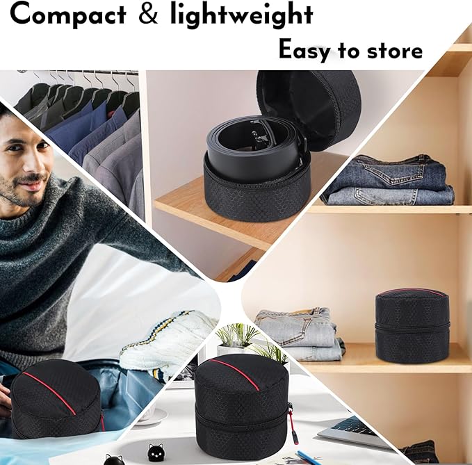 Belt Organizer Case,Travel Belt Storage Holder for Closet Drawer,Display Case for Belts,Ties,Portable Container Storage Holder,Height 3.9inch(Bag Only)