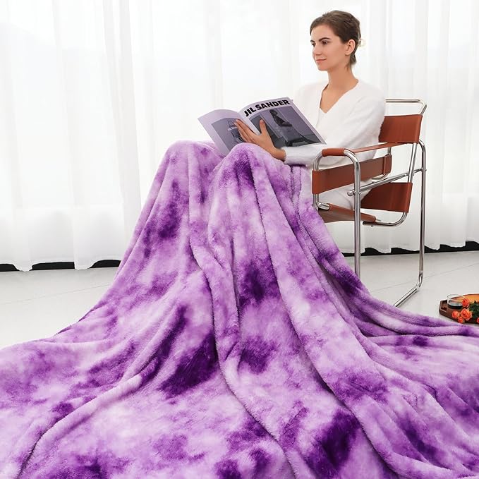 MUGD Big Blanket Fuzzy Soft Cozy Purple Throw Blanket Throw Blanket for Bed Queen Size