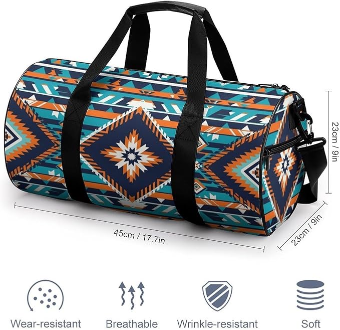 Workout Lightweight Duffel Bags Western Native Aztec (3) Carry On Weekender Overnight Bag Gym Sport Yoga Dance Bags