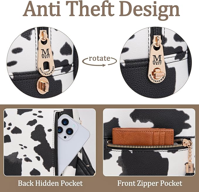 Montana West Mini Backpack Purse for Women Anti Theft Backpacks with Secured Zipper and Tassel