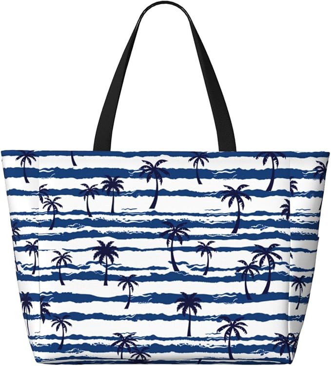 Large Beach Bag for Women Waterproof Foldable Travel Shoulder Tote Bag with Pocket for Weekender Pool Vacation