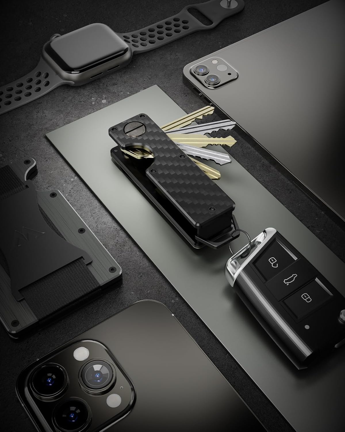 Key Organizer Compact Key Holder Metal Key Chain Minimalist key case key holder for keychain Secures 1-5 Keys