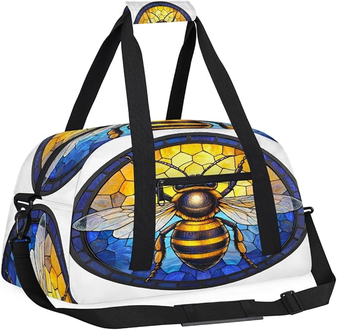 Travel Duffle Bag for travel duffle bag sports Girls Boys Kids Honey Animal Bee Lightweight Overnight Sleepover Weekender Bags Small Dance Gym Sport Bag Teens Carry-On Size Workout Bag