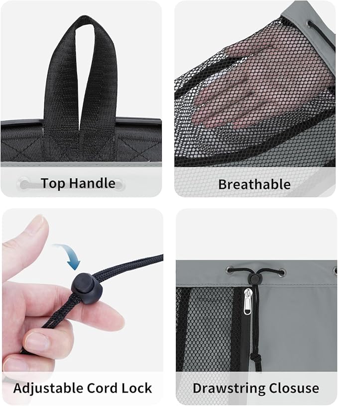 WANDF Swim Bag Mesh Drawstring Backpack with Wet Pocket for Swimming, Gym, and Workout Gear