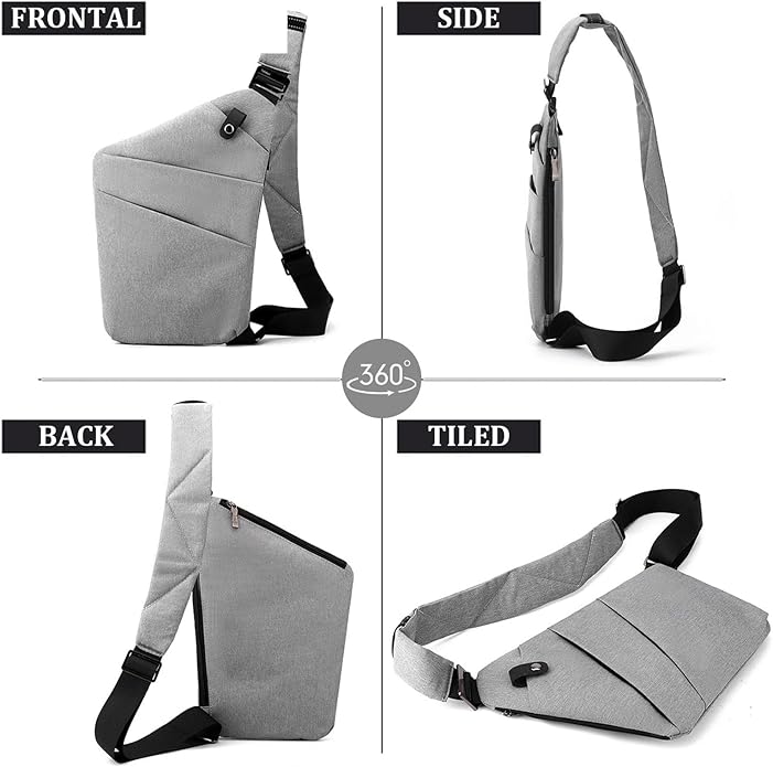 Crossbody Travel Bags for Women, Anti Theft Proof Safe Slim Sling Travel Purses, Personal Flex Shoulder Bag for Men Women