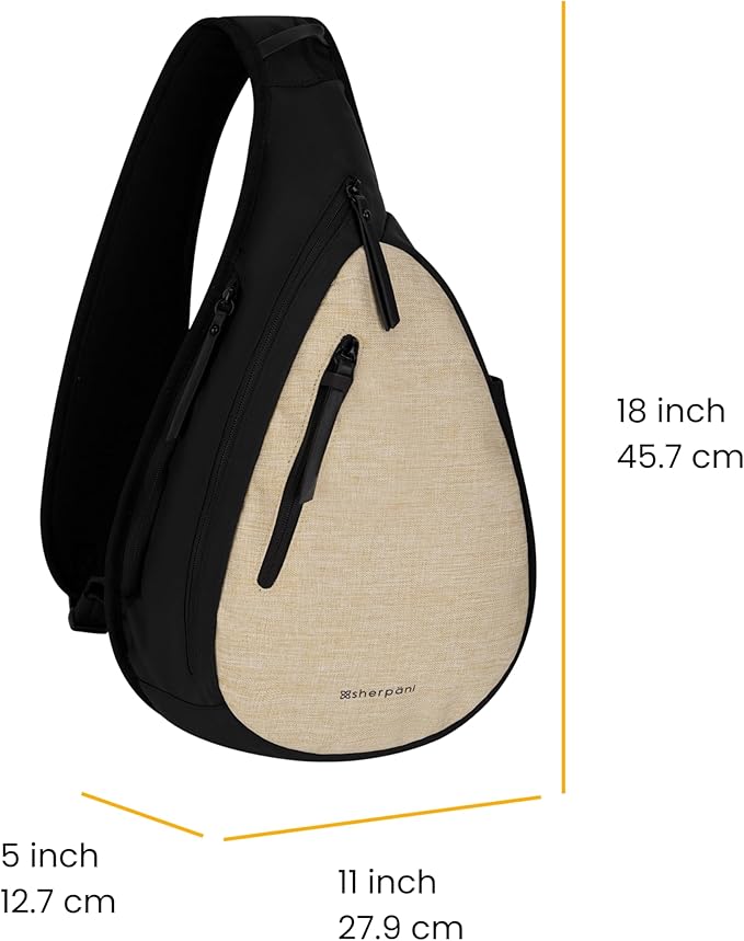 Sherpani Esprit, Anti Theft Sling Bag, Sling Backpack, 10L Travel Bag, Crossbody Backpack, Travel Gift for Women, Fits 10 Inch Tablet (Straw Lite)