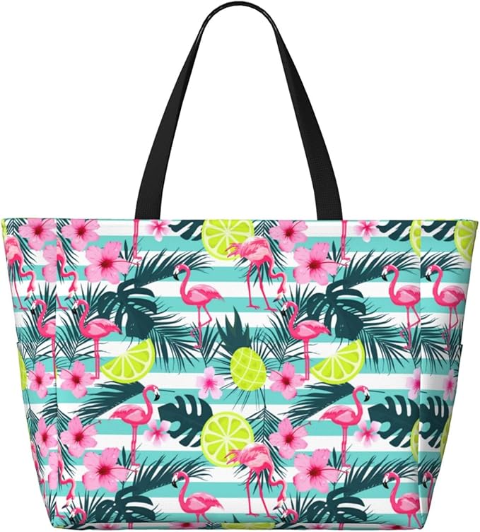 Beach Bag Tote Bags Waterproof Sandproof for Women Large Beach Tote Bag Foldable with Pockets for Weekend Vacation