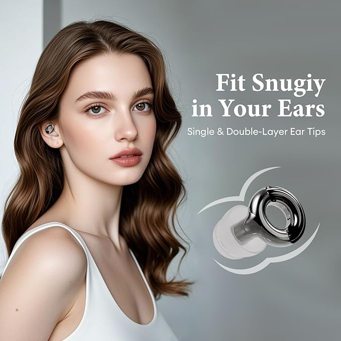 Noise Cancelling Ear Plugs 45dB – Reusable Silicone Earplugs for Sleeping, Snoring, Travel, Concerts & Work with 8 Eartips – Soft Comfortable Hearing Protection (Black, One Size)
