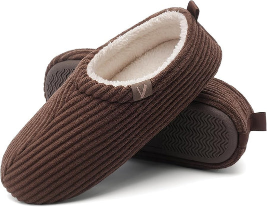 Women’s Fuzzy Memory Foam Slippers with Cozy Curly Fur and Warm Fleece Lining Closed Back Non-Slip House Shoes Lightweight Soft Comfy Indoor Bedroom Slippers