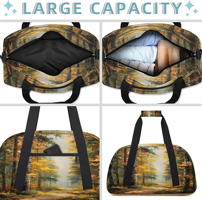 Travel Duffle Bag for travel duffle bag sports Girls Boys Kids Autumn Fall Tree Lightweight Overnight Sleepover Weekender Bags Small Dance Gym Sport Bag Teens Carry-On Size Workout Bag