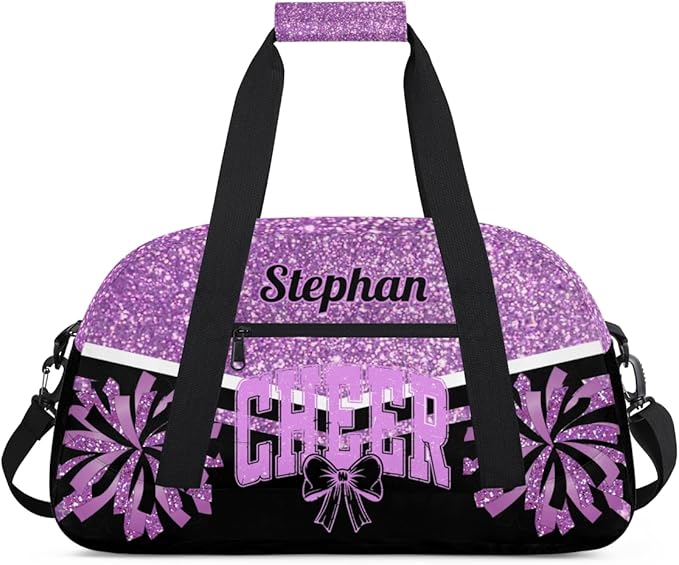 Cheer-Bag for Girls Personalized Cheer-Gifts with Name Cheerleading Bag for Gym Duffel Bag Purple Cheerleader