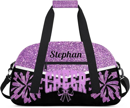 Cheer-Bag for Girls Personalized Cheer-Gifts with Name Cheerleading Bag for Gym Duffel Bag Purple Cheerleader