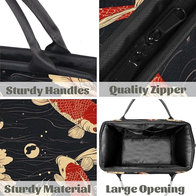 Kois Pattern Overnight Weekender Bag for Women Men Travel Duffel Bags Waterproof Luggage Carry on Sports Yoga Gym Bag