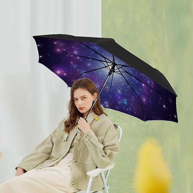 MRTLLOA 42/49 Inch Compact Travel Essentials Umbrella for Rain, Lightweight, Portable, Automatic, Strong, Waterproof Folding Umbrellas for Women, Men and Teenagers