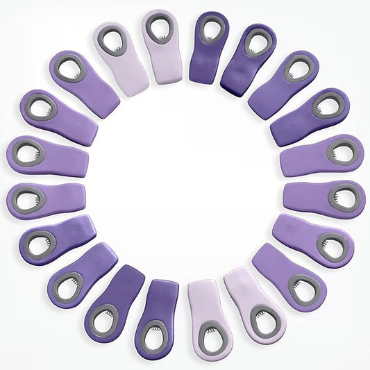 COOK WITH COLOR Bag Clips with Magnet- Food, Chip, Bag Clips for Food Storage with Airtight Seal Grip for Bread, Snack and Food Bags (Lavender, Pack of 20)
