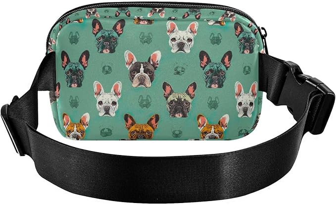 Kawaii French Bulldog Fanny Pack for Women Men Water Resistant Fashion Waist Packs with Adjustable Strap Belt Bag for Travel Workout Jogging Hiking 21219312