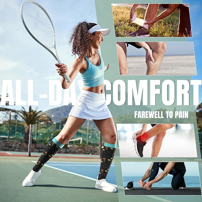 bropite Compression Socks for Women & Men 8 Pairs Circulation-Compression Socks 20-30 mmhg-Best for Running,Nurse,Travel,Yoga
