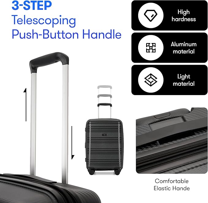 GinzaTravel 29 Inch Large Checked Luggage Expandable Hard Shell Suitcase with Spinner Wheels TSA Lock for Travel, 29inch, Black