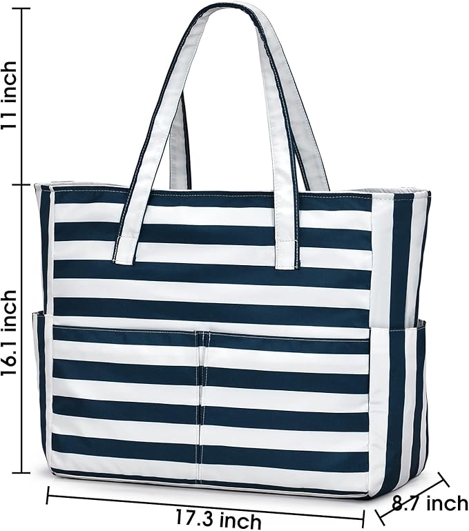 oscaurt Beach Bags for Women Large Waterproof Sandproof Beach Tote Swim Pool Bag with Zipper for Travel Vacation Essentials