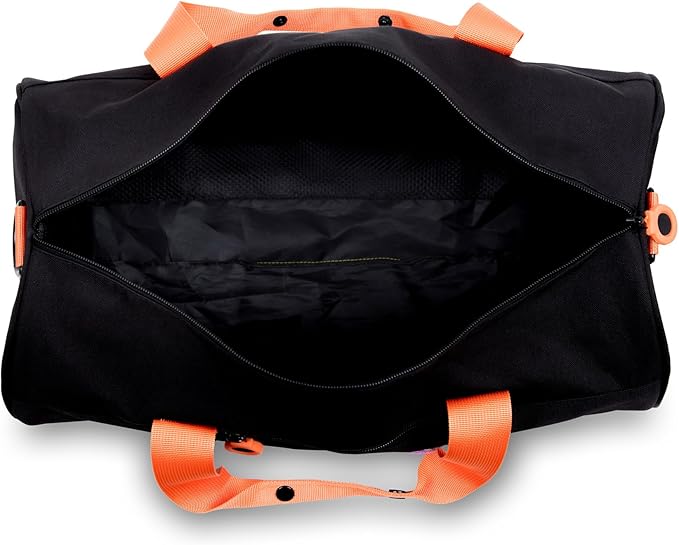Girls Dance Duffle Bag with Chenille Patch,Cute 16.5" Ballet, Cheer, Gymnastics Class Bag for Kids, Toddler Girls,Teens,Large Capacity Overnight Travel Bag (Black)