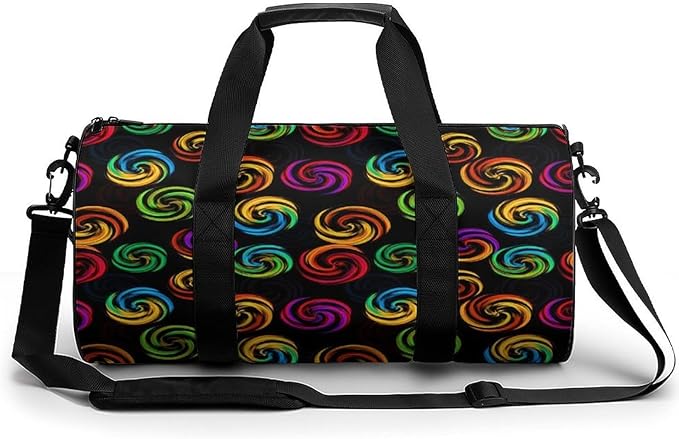 Workout Lightweight Duffel Bags Tie Dye Colorful Rose Black Durable Travel Gym Sports Bag Carry On Weekender Overnight Bag
