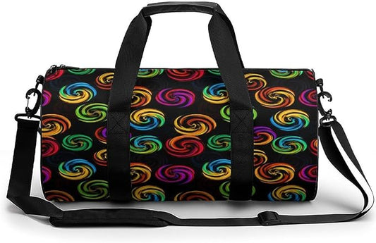 Workout Lightweight Duffel Bags Tie Dye Colorful Rose Black Durable Travel Gym Sports Bag Carry On Weekender Overnight Bag