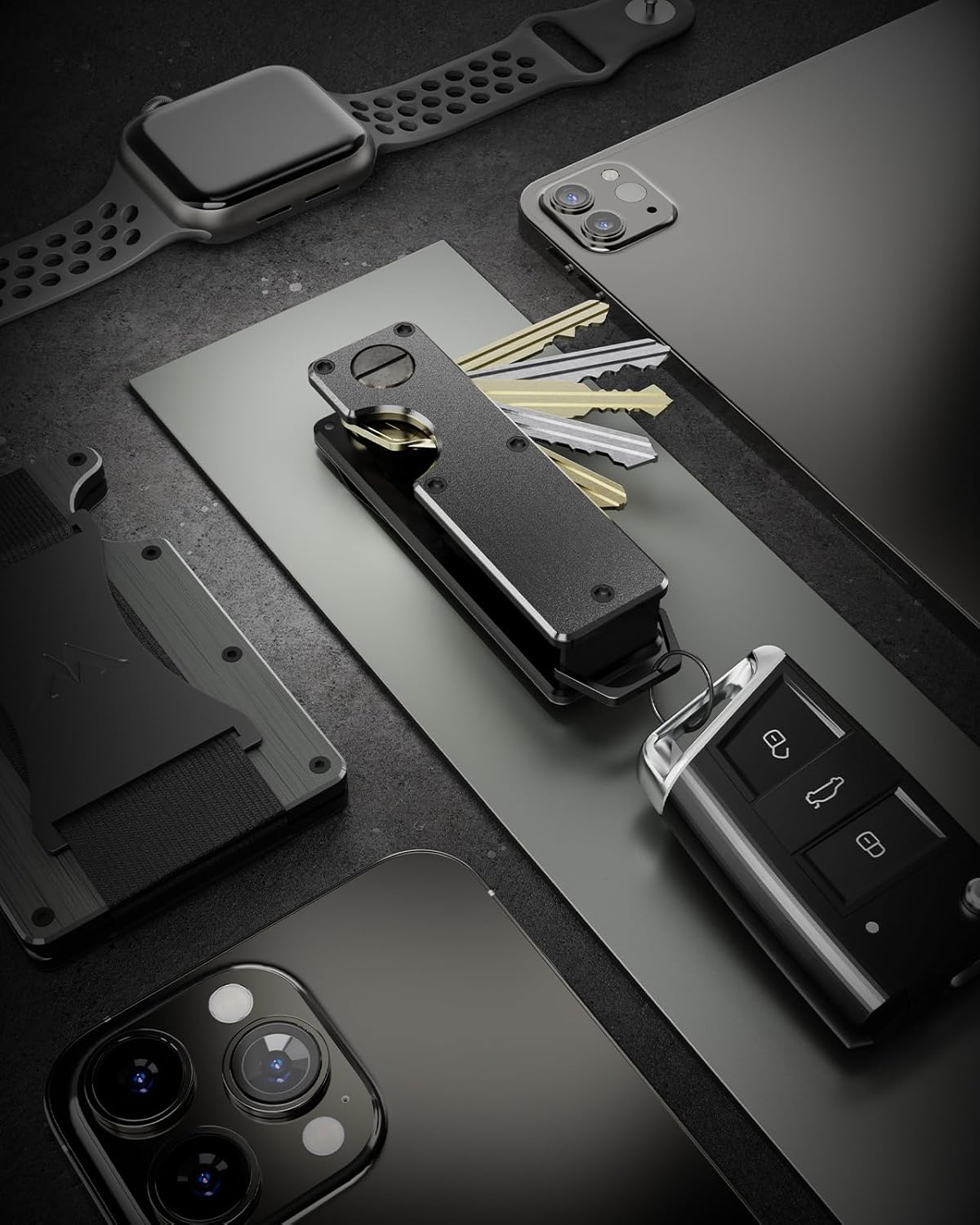 Key Organizer Compact Key Holder Metal Key Chain Minimalist key case key holder for keychain Secures 1-5 Keys