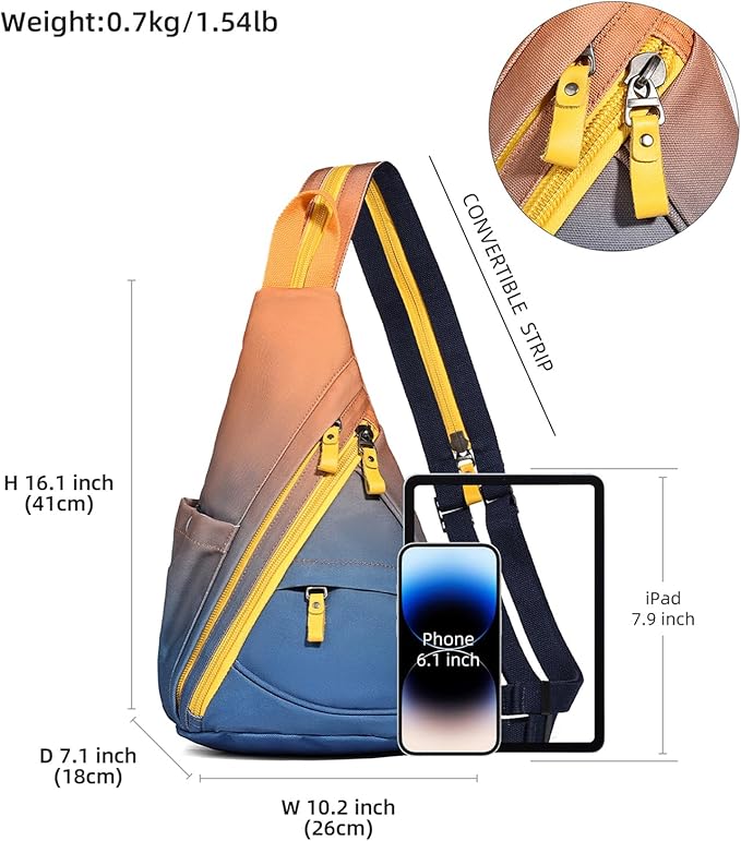 KL928 Canvas Sling Bag - Small Crossbody Backpack Shoulder Casual Daypack Rucksack for Men Women