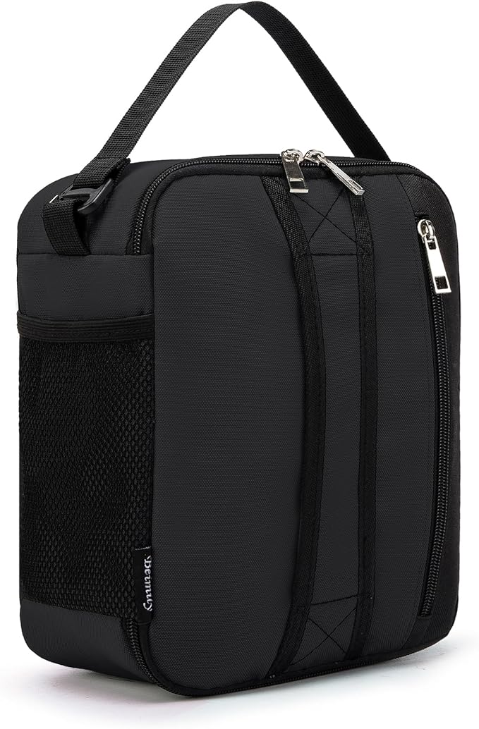 BEIMILY Small Insulated Lunch Bag,Lunch Box for Men Women Adults,Portable Refrigerated Lunch Box,Soft Insulated Tote Bag for Office Work Picnic with Comfort Handle and Removable Hand Strap (Black)