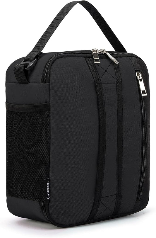 BEIMILY Small Insulated Lunch Bag,Lunch Box for Men Women Adults,Portable Refrigerated Lunch Box,Soft Insulated Tote Bag for Office Work Picnic with Comfort Handle and Removable Hand Strap (Black)
