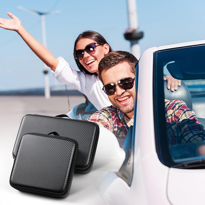 Travel Sunglasses Organizer, Hard Shell Sunglass Case Adjustable Slots for Multiple Sunglass Eyeglass Case