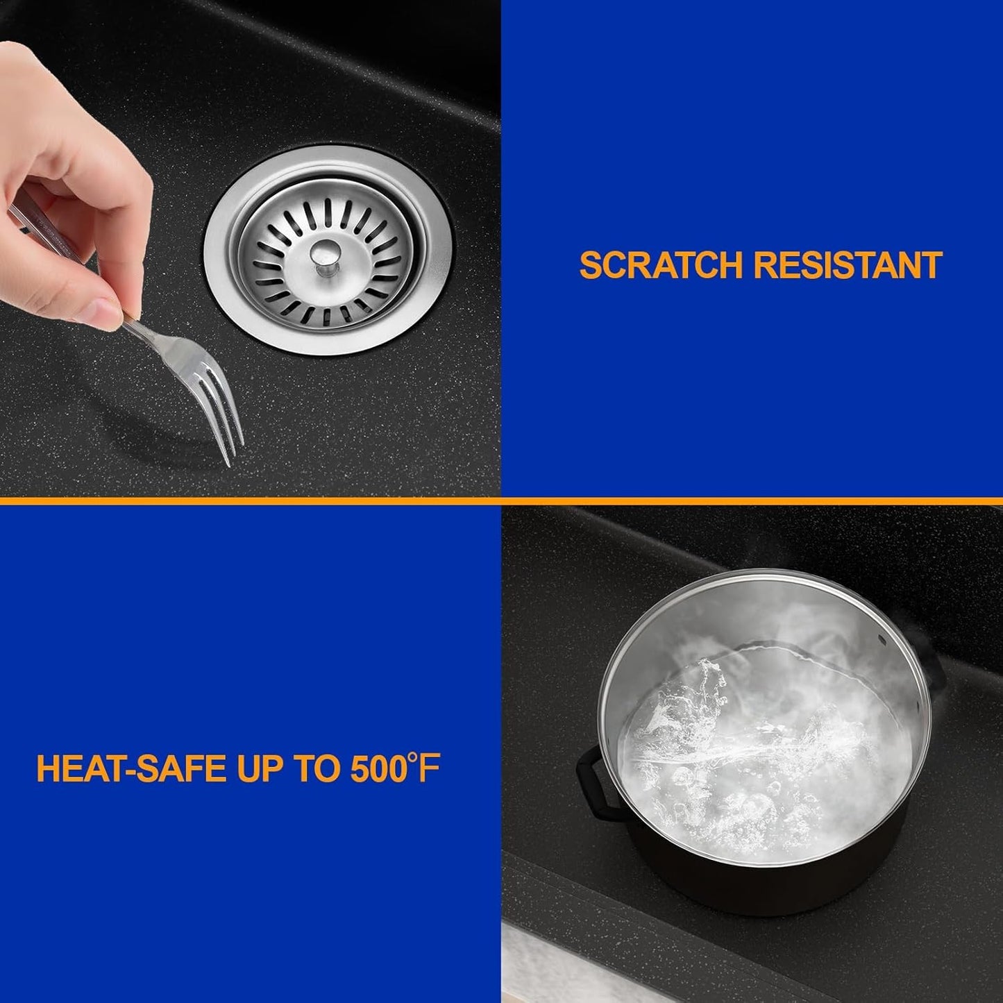 Dcolora 33x22 Drop In Kitchen Sink Black, Granite Composite Black Kitchen Sink Multifunctional Topmount Large Single Bowl Workstation Sinks #DC-0001GBT, 33" x 22" x 10"