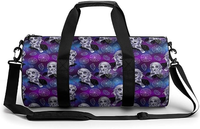 Beach Swim Bags Goth Gothic Women Art Men Women Duffle Bag Foldable Gym Bag Lightweight Travel Sports Bags for Men and Women