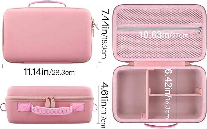 Camera Case Compatible with Canon EOS Rebel T7 / T100 / R50 / R100 / R5 / R6 Mark II / 90D DSLR Camera with 18-55mm Lens,Sony,Nikon DSLR Camera Protective Case with Shoulder Strap (Pink Case)