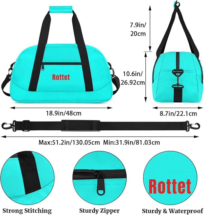 Custom Name Duffle Bag Personalized Kids Gym Bag Travel Overnight Weekender Bag Sports Bag for Boys Girl Blue