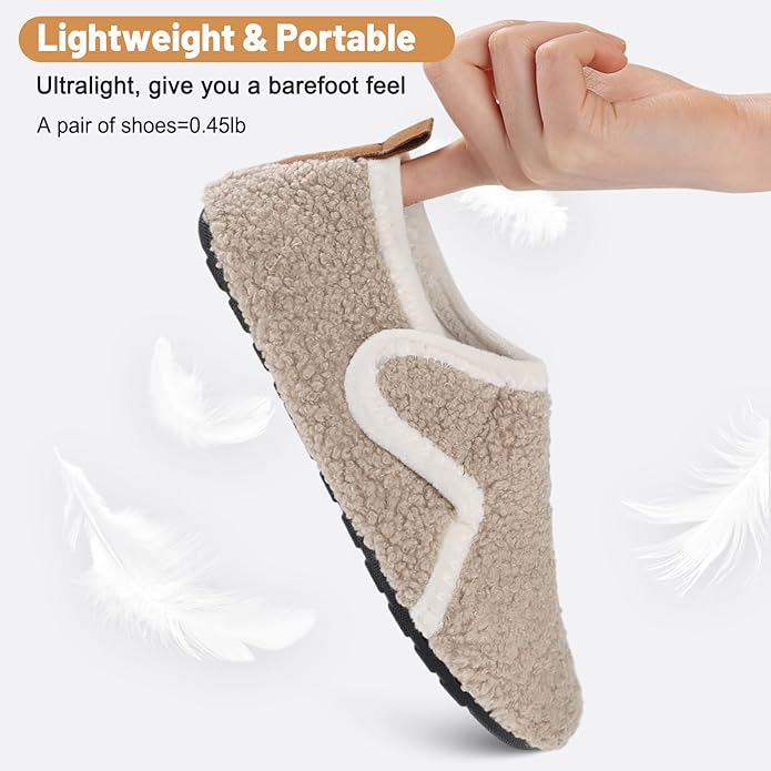 Ultrafun House Slippers for Women Men Slip on Barefoot Slippers Socks Soft Lightweight Rubble Sole House Shoes Indoor/Outdoor