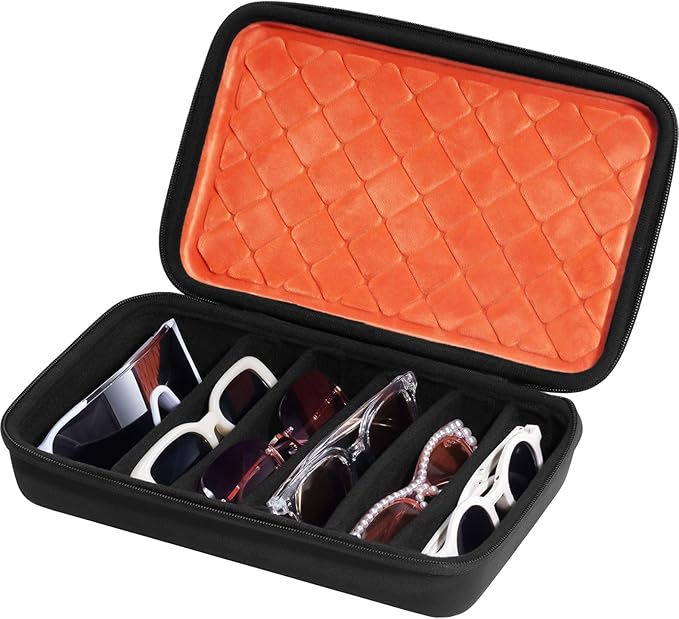 ProCase Hard Shell Travel Sunglasses Organizer, Portable Multiple Glasses Case for Travelling
