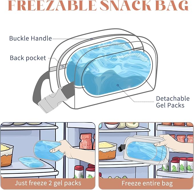 Cerbonny Small Cooler Bag Freezable Lunch Bag for Work School Travel, Leak-proof, Insulated, Khaki Checkerboard, 3.5L, 9.8x5.5x4 inch