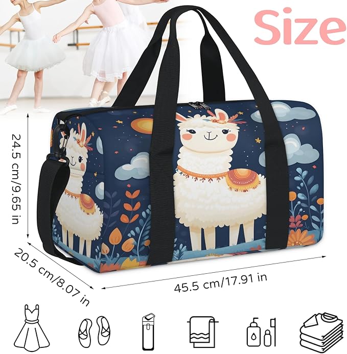 Cute Llama Travel Duffle Bag for Women Men, Overnight Weekender Bag, Carry on Tote for Sport Gym