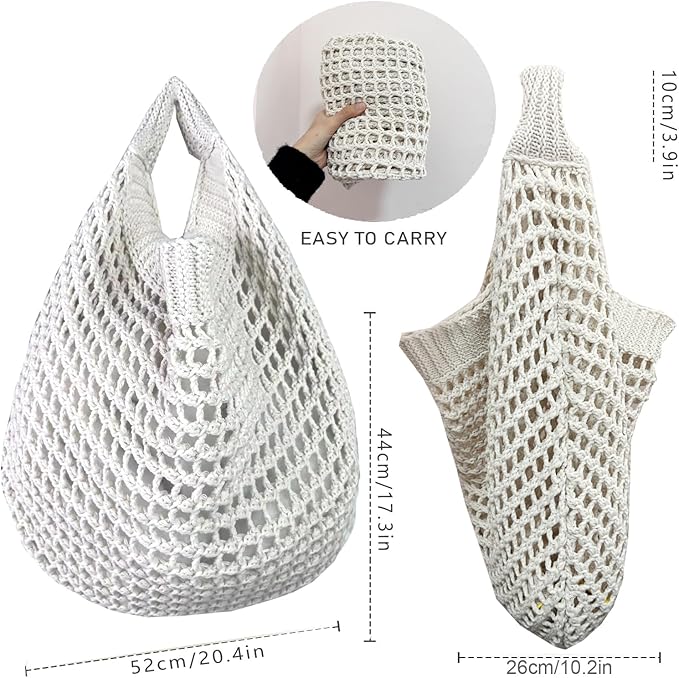 Large Beach Bags for Women Summer Beach Tote Bag Aesthetic Tote Bag Hippie Bag Knit Bag