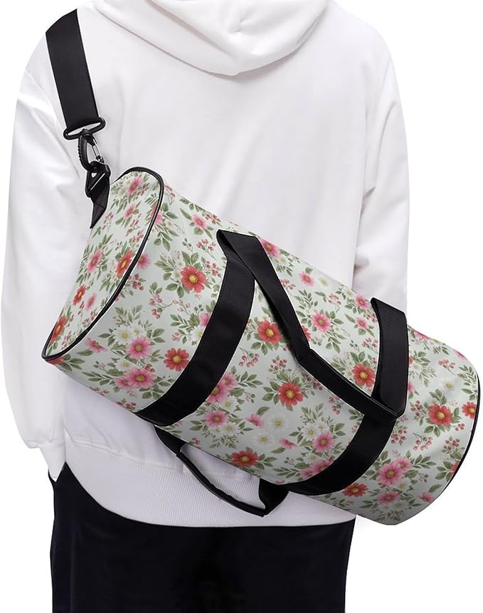 Lightweight Travel Sports Carry On Bag Wildflowers Botanical Floral Basketball Football Weekender Bag Sport Gym Fitness Tote