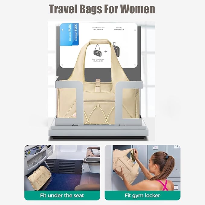 Gym Bag for Women & Men Duffle Bag with Shoes Compartment and Wet Compartment - Ideal for Travel, Gym, Sports, Duffel, Weekender, Dance