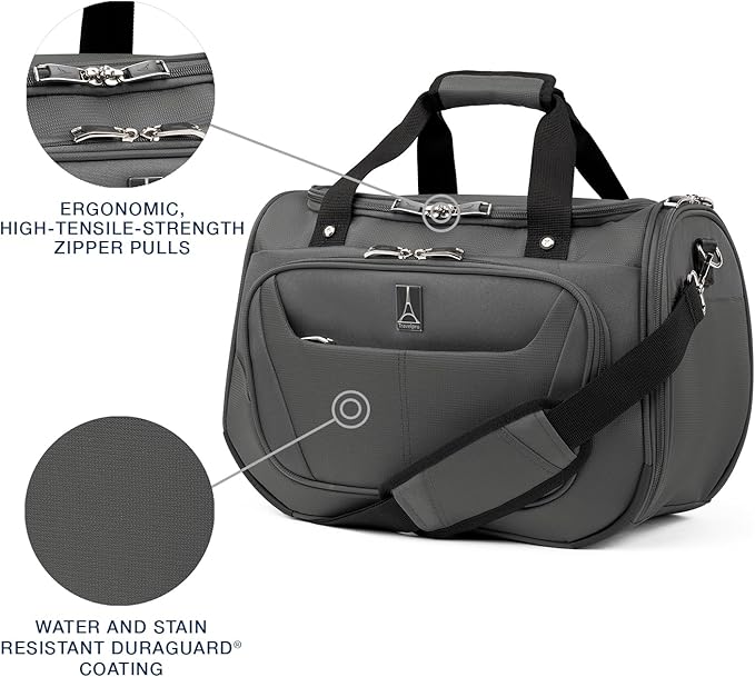 Travelpro Maxlite 5 Softside 2pc Set Expandable Carry On Luggage with 4 Spinner Wheels/Soft Underseat Tote, Lightweight Suitcase, Men and Women, Shadow Grey