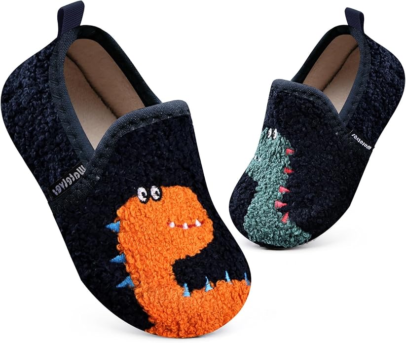 WateLves Kids Toddler Slippers Boys Girls House Shoes Slip on Sock Slippers Lightweight Winter Indoor Outdoor Walking Shoes