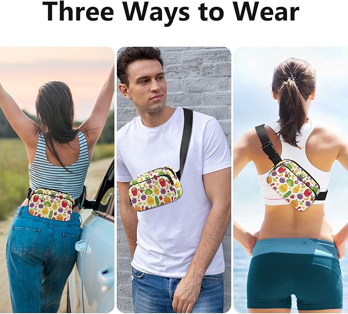 Cute Fruits Vegetable Fanny Pack for Women Men Water Resistant Fashion Waist Packs with Adjustable Strap Belt Bag for Travel Workout Jogging Hiking 21218838