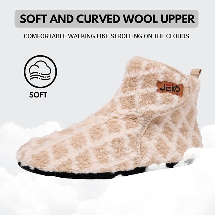 UUBARIS Bootie Slippers for Women Men Furry Warm House Sock Shoes For Indoor Outdoor Travel