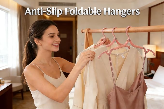 2pcs Portable Colored Folding Clothes Hangers, Portable Folding Travel Hangers, Clothes Drying Rack for Travel and Home Blue