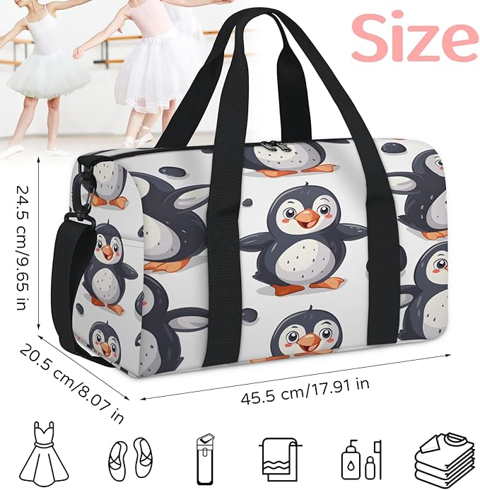 Penguins Travel Duffle Bag for Women Men, Overnight Weekender Bag, Carry on Tote for Sport Gym